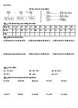 Bài tập Toán Lớp 2 - Bài Số bị trừ - Số trừ - Hiệu